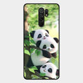 Panda Glossy Metal Case Cover For Redmi 9 Prime
