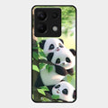 Panda Glossy Metal Case Cover For Redmi Note 13 Pro 5G