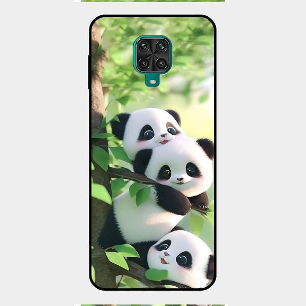 Panda Glossy Metal Case Cover For Redmi Note 9 Pro