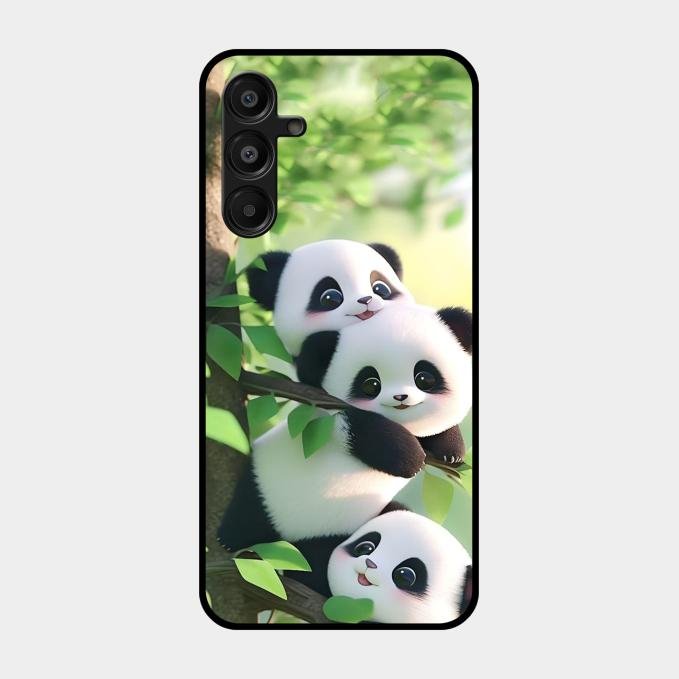 Panda Glossy Metal Case Cover For Samsung Galaxy A16 5G