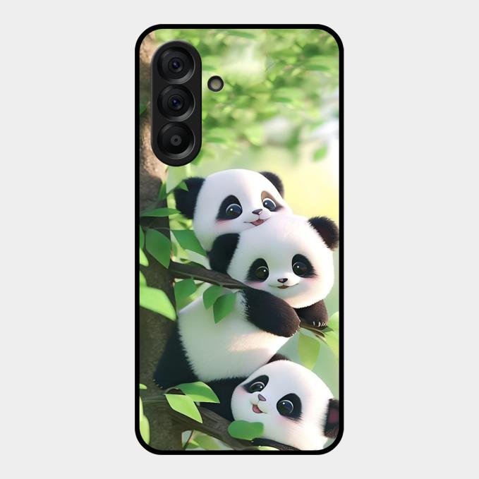 Panda Glossy Metal Case Cover For Samsung Galaxy A17 5G