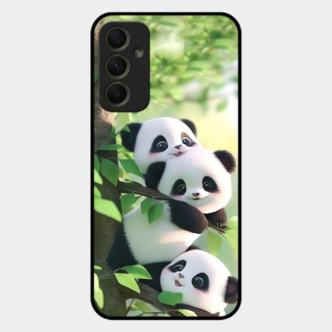 Panda Glossy Metal Case Cover For Samsung Galaxy A34 5G