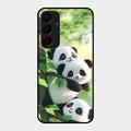 Panda Glossy Metal Case Cover For Samsung Galaxy A35 5G