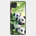 Panda Glossy Metal Case Cover For Samsung Galaxy F42 5G