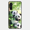 Panda Glossy Metal Case Cover For Samsung Galaxy F54 5G