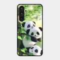 Panda Glossy Metal Case Cover For Samsung Galaxy M35 5G