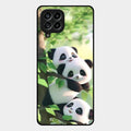 Panda Glossy Metal Case Cover For Samsung Galaxy M53 5G