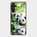 Panda Glossy Metal Case Cover For Samsung Galaxy M55 5G