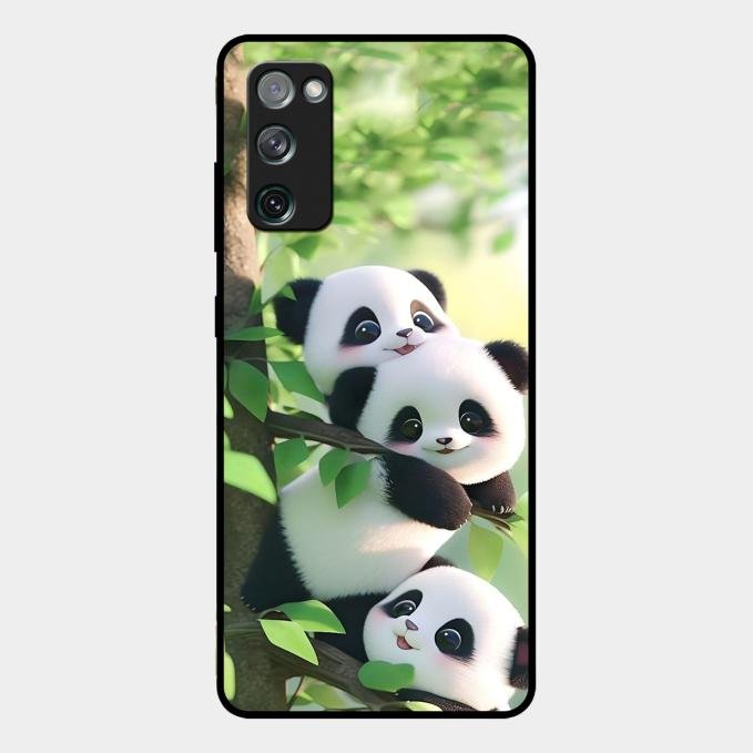 Panda Glossy Metal Case Cover For Samsung Galaxy S20 Fe 5G