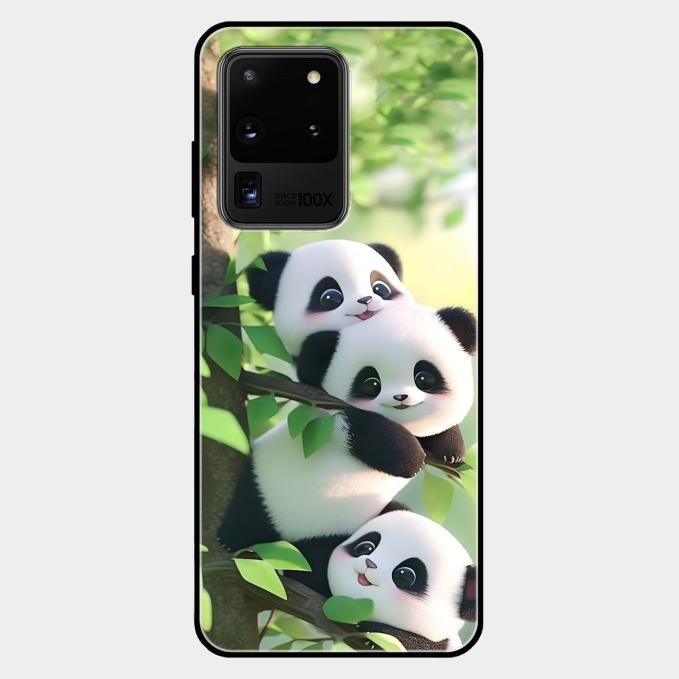 Panda Glossy Metal Case Cover For Samsung Galaxy S20 Ultra