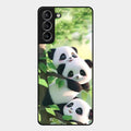 Panda Glossy Metal Case Cover For Samsung Galaxy S21 Plus