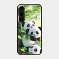 Panda Glossy Metal Case Cover For Samsung Galaxy S24 Fe 5G