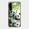 Panda Glossy Metal Case Cover For Samsung Galaxy S24 Plus 5G