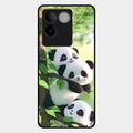 Panda Glossy Metal Case Cover For Vivo T2 Pro 5G