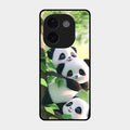 Panda Glossy Metal Case Cover For Vivo T3 Pro 5G