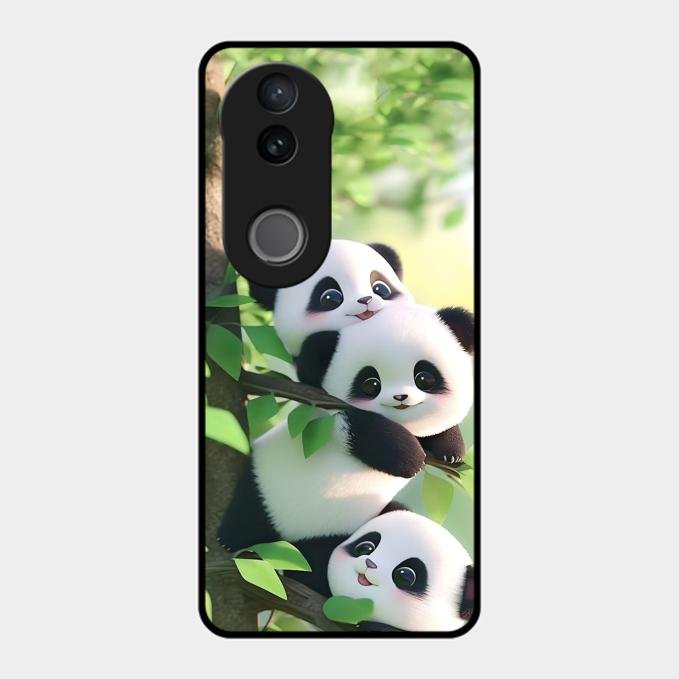 Panda Glossy Metal Case Cover For Vivo T4R 5G