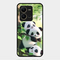 Panda Glossy Metal Case Cover For Vivo V25 5G