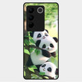 Panda Glossy Metal Case Cover For Vivo V27 5G