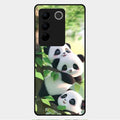 Panda Glossy Metal Case Cover For Vivo V27 Pro 5G
