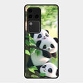 Panda Glossy Metal Case Cover For Vivo V30 Pro 5G