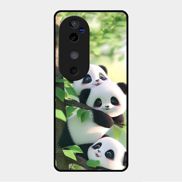 Panda Glossy Metal Case Cover For Vivo V40 5G