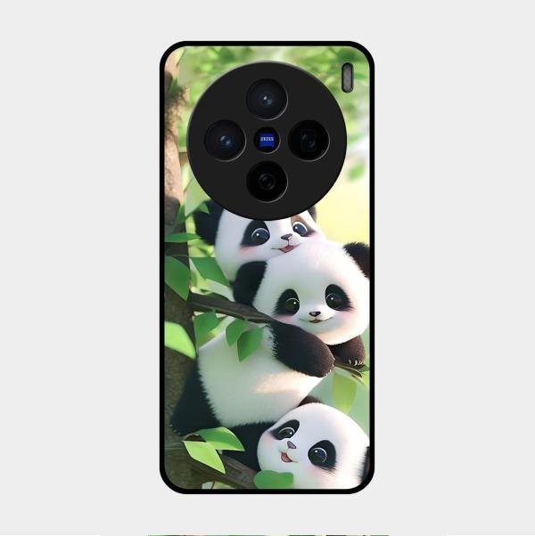 Panda Glossy Metal Case Cover For Vivo X200 5G