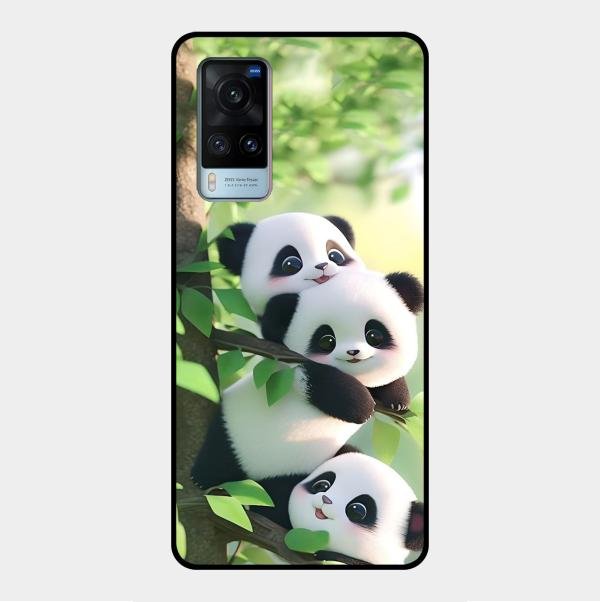 Panda Glossy Metal Case Cover For Vivo X60 5G