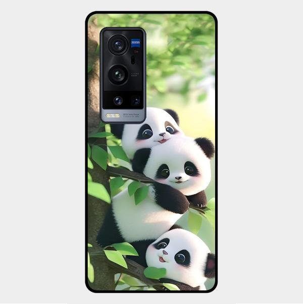 Panda Glossy Metal Case Cover For Vivo X60 Pro Plus 5G