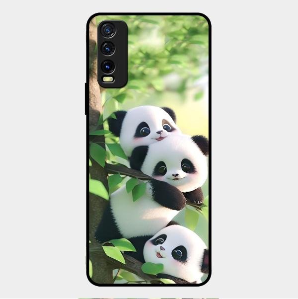 Panda Glossy Metal Case Cover For Vivo Y12G