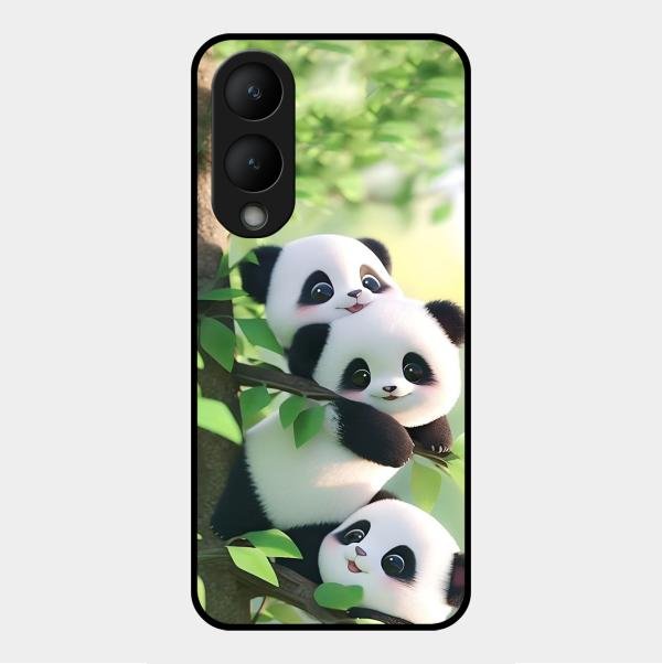 Panda Glossy Metal Case Cover For Vivo Y17S