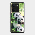 Panda Glossy Metal Case Cover For Vivo Y200 Pro 5G