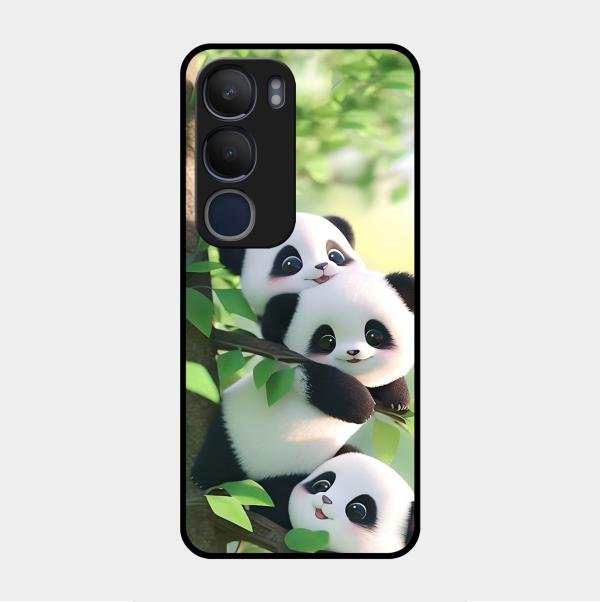 Panda Glossy Metal Case Cover For Vivo Y29 5G