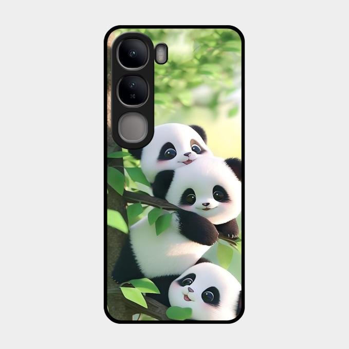Panda Glossy Metal Case Cover For Vivo Y300 5G