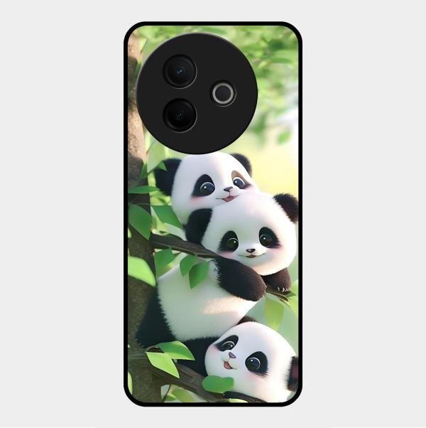 Panda Glossy Metal Case Cover For Vivo Y39 5G