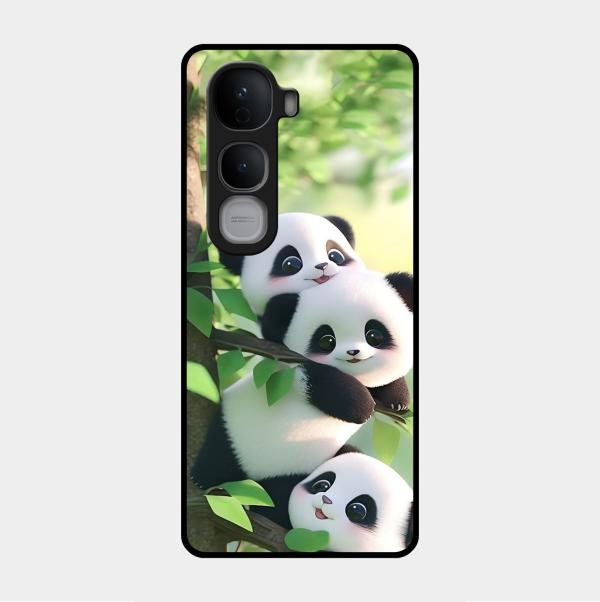 Panda Glossy Metal Case Cover For Vivo Y400 Pro 5G