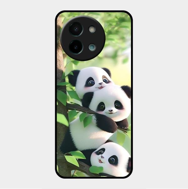 Panda Glossy Metal Case Cover For Vivo Y58 5G