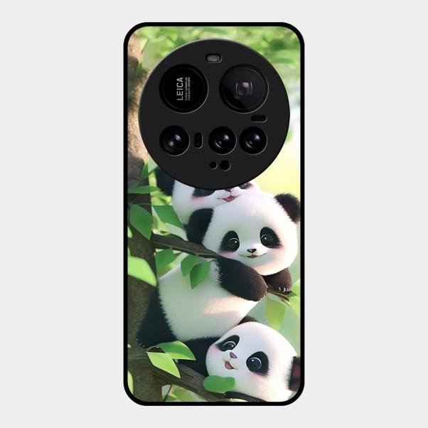 Panda Glossy Metal Case Cover For Xiaomi 15 Ultra 5G