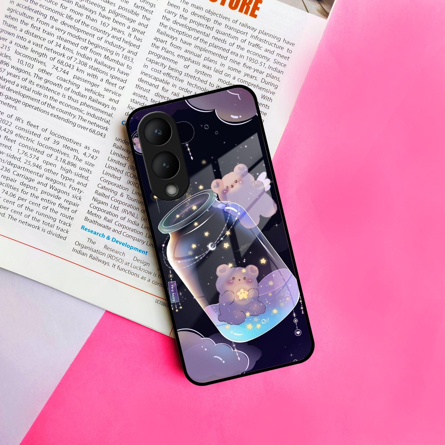 Sky Panda Design Glass Phone Case Cover V2 For Vivo