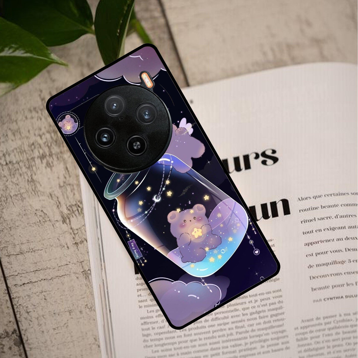 Sky Panda Design Glass Phone Case Cover V2 For Vivo