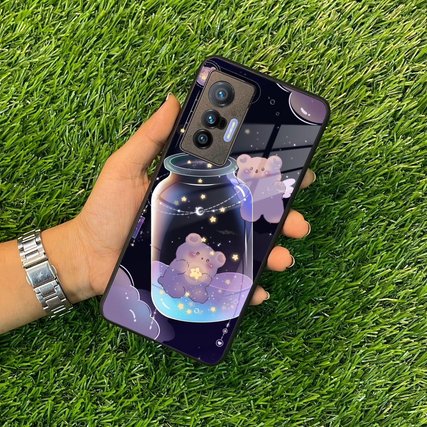 Sky Panda Design Glass Phone Case Cover V2 For Vivo