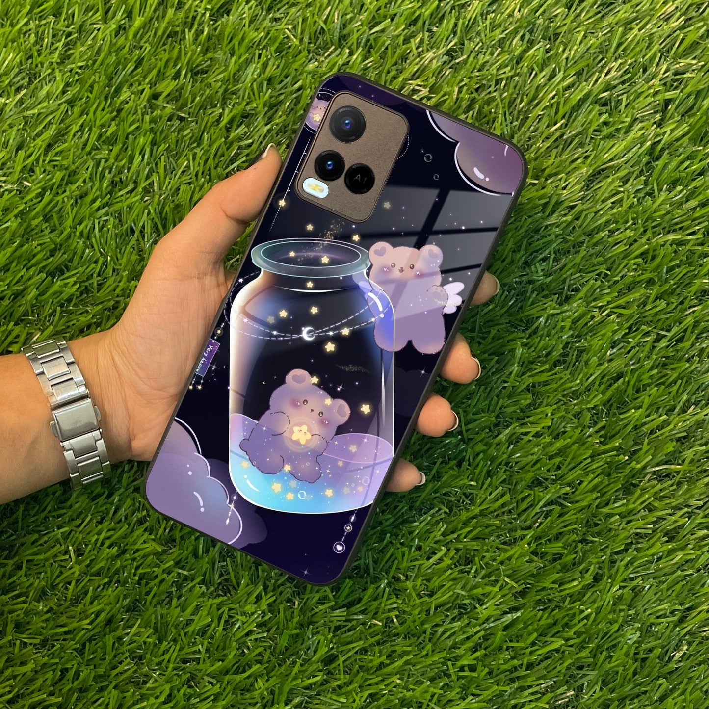 Sky Panda Design Glass Phone Case Cover V2 For Vivo