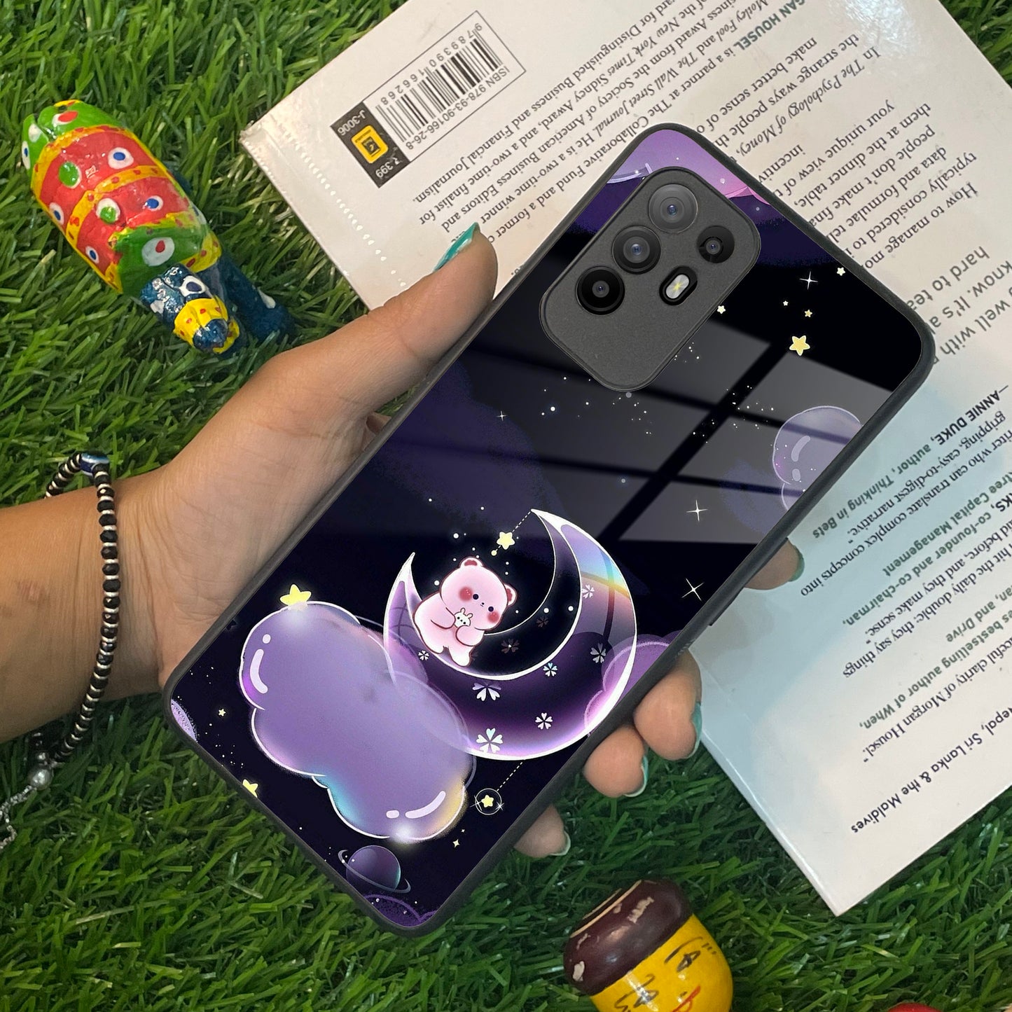Sky Panda Design Glass Phone Case Cover For Oppo