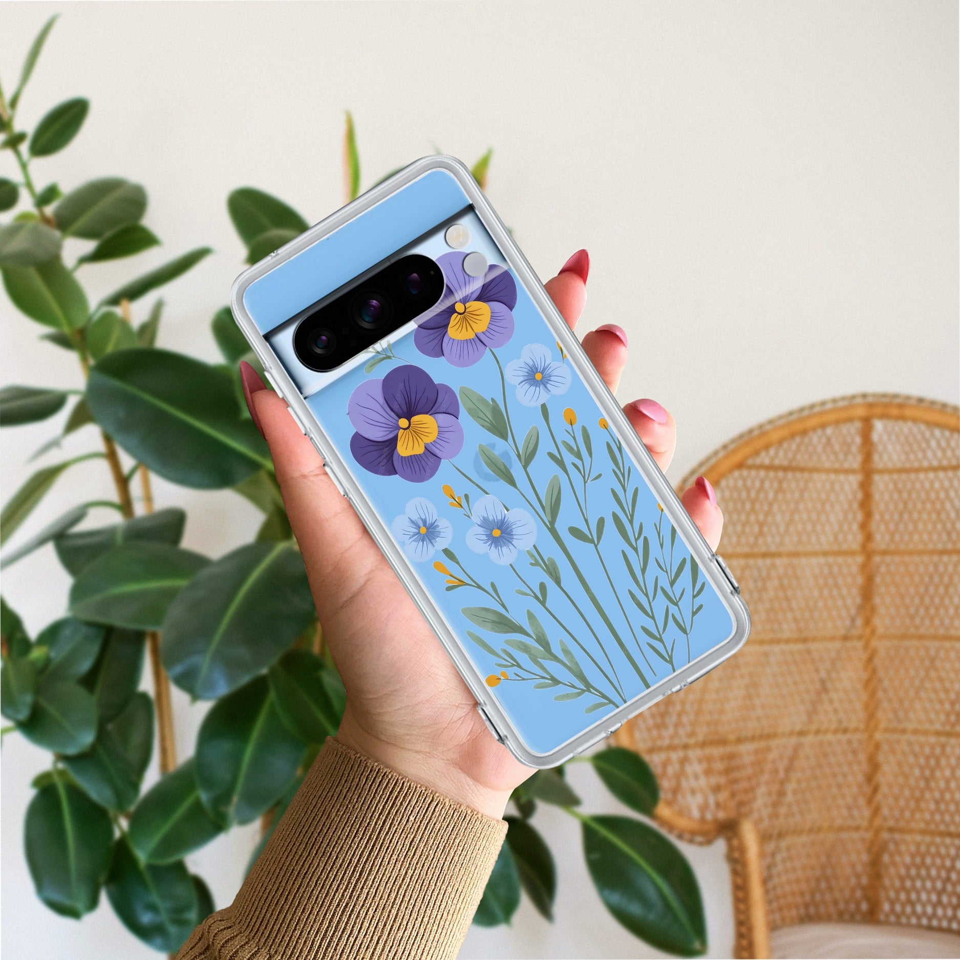 Pansies flowers Anti Yellow Case For Google Pixel 8 Pro 5G
