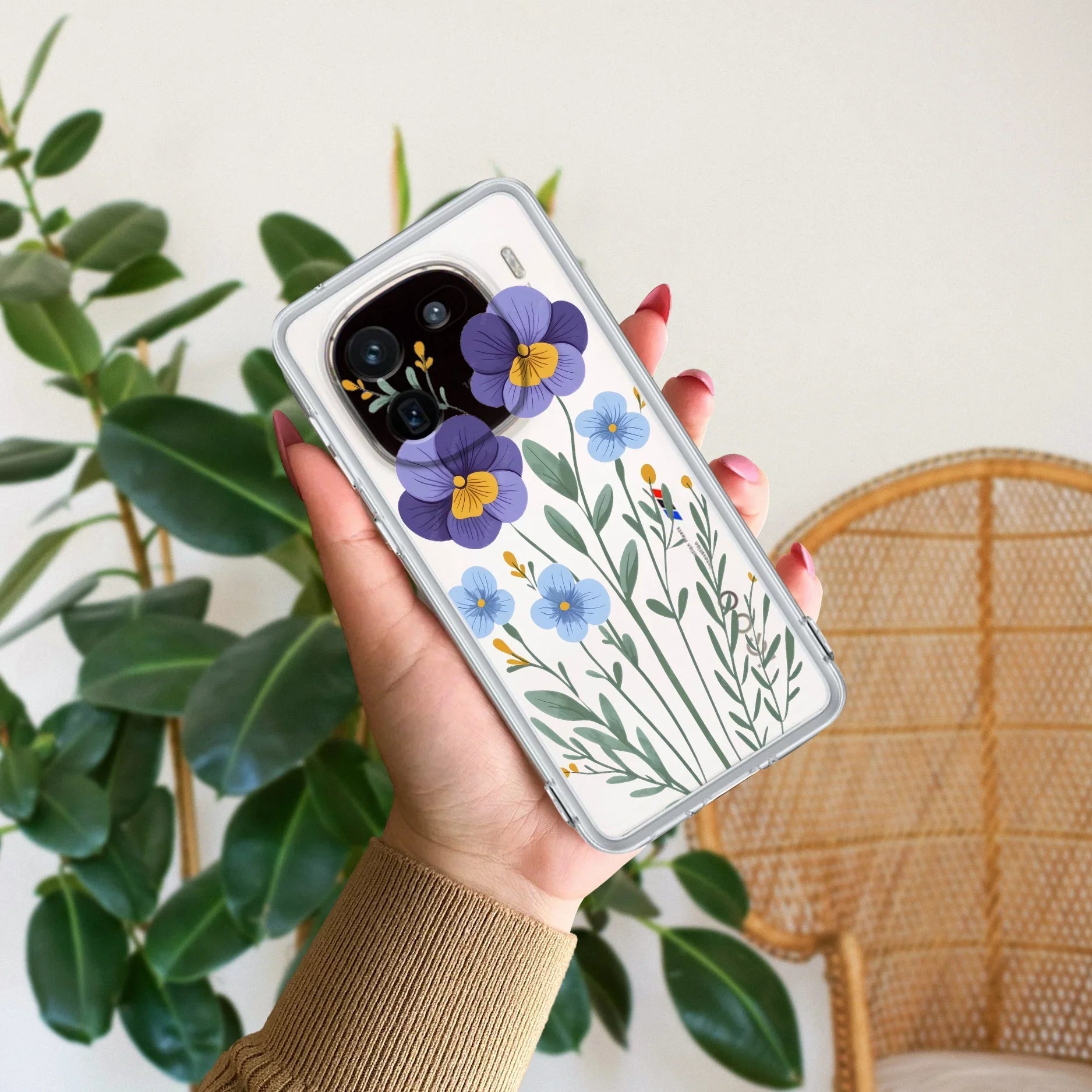 Pansies flowers Transparent Silicon Case For iQOO 12 5G