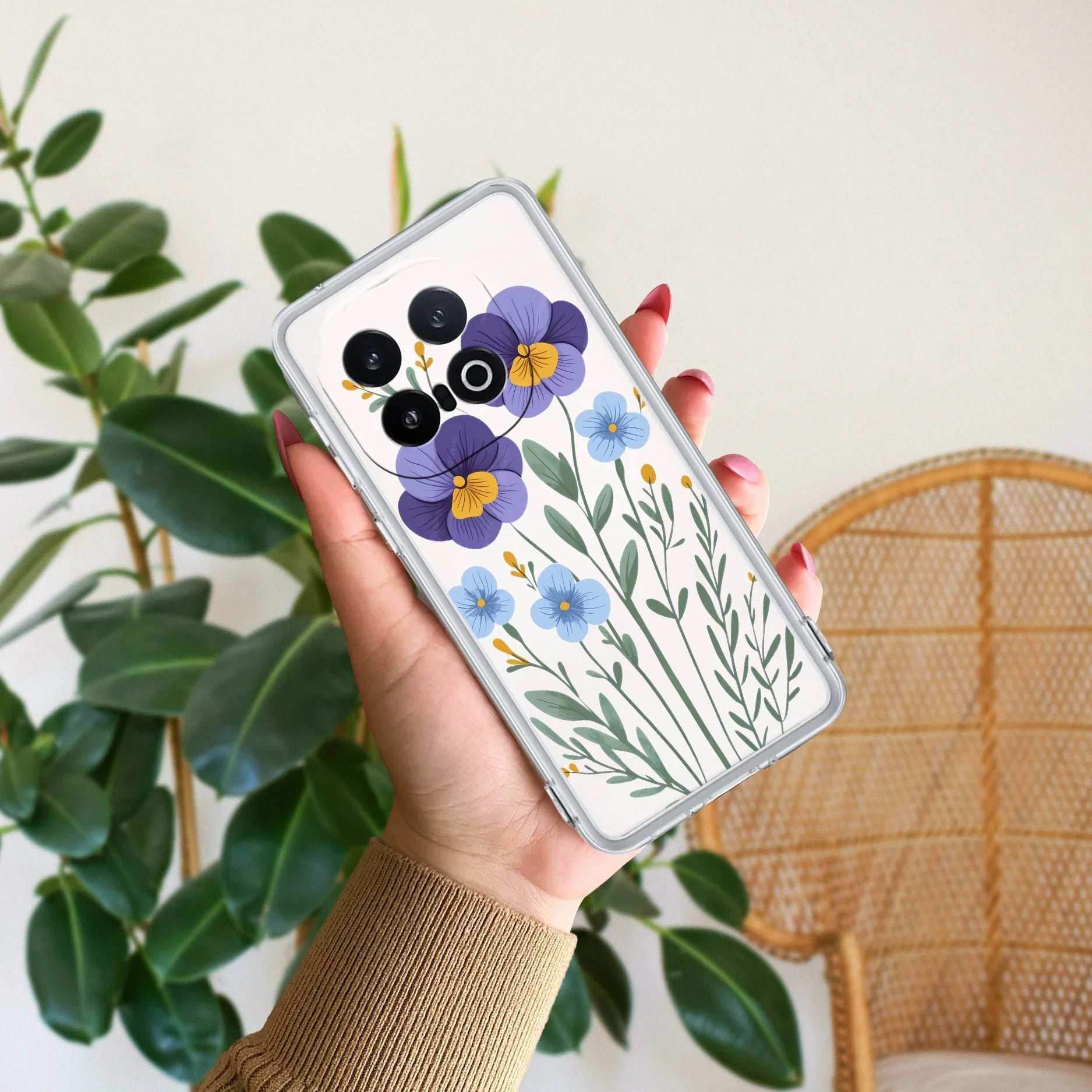 Pansies flowers Transparent Silicon Case For iQOO 13 5G