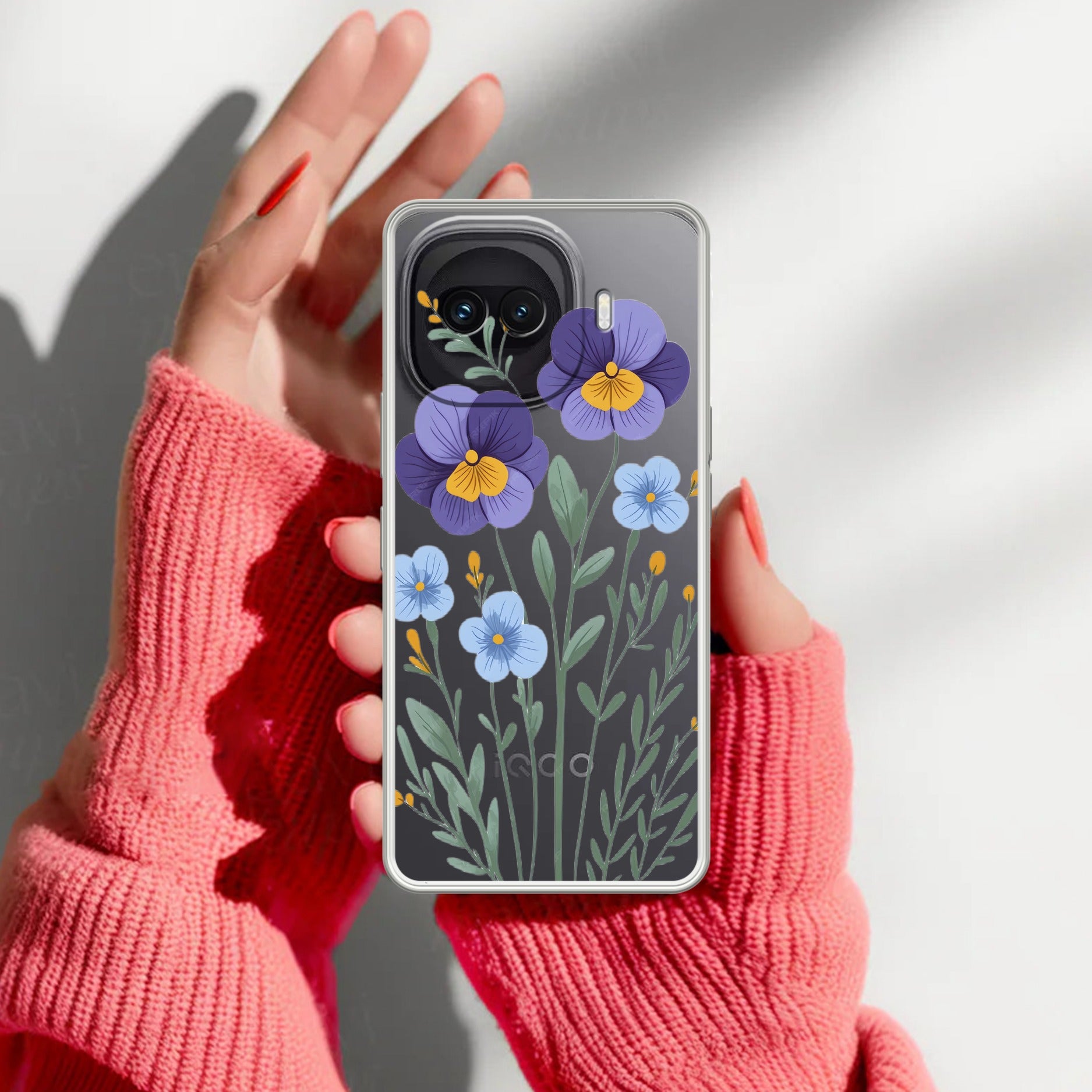 Pansies flowers Transparent Silicon Case For iQOO 15R 5G