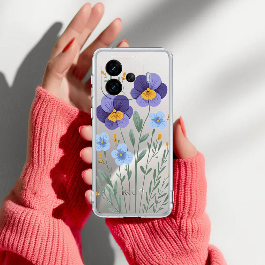 Pansies flowers Transparent Silicon Case For iQOO Neo 10R 5G