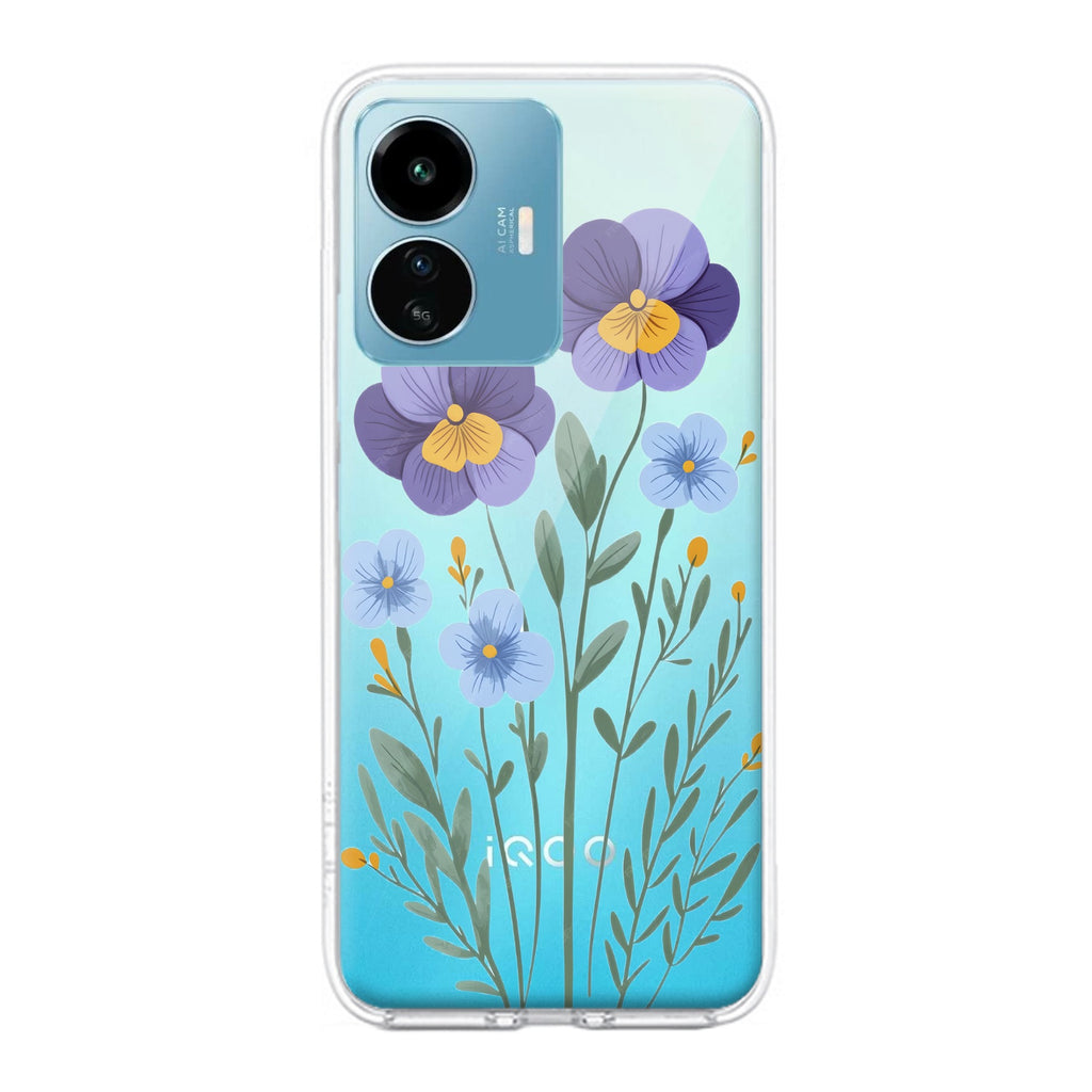 Pansies flowers Transparent Silicon Case For iQOO Z6 Lite 5G