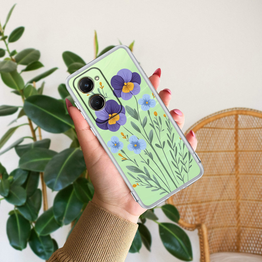 Pansies flowers Transparent Silicon Case For Vivo V29 Pro 5G