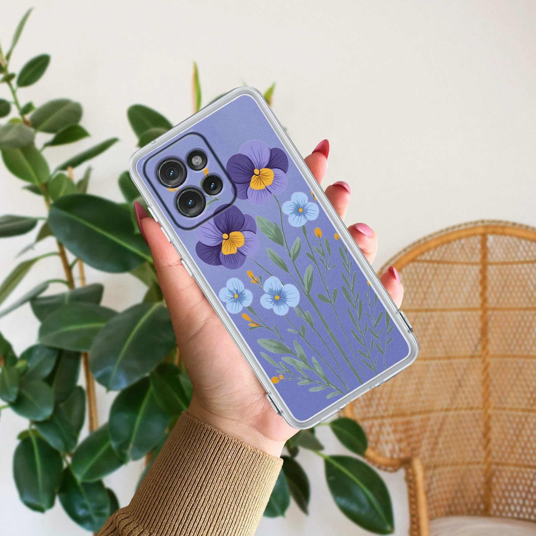 Pansies flowers Anti Yellow Case For Motorola Edge 50 Neo